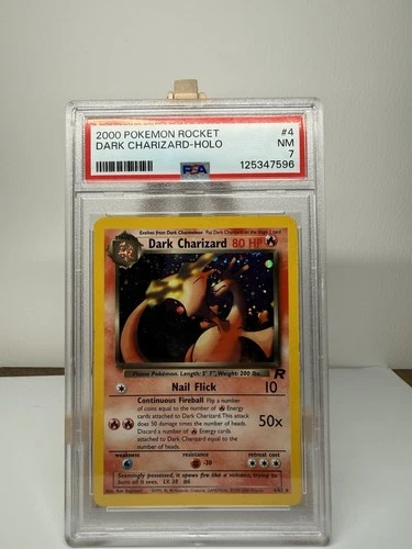 Pokémon Team Rocket Dark Charizard 4/82 Holo Rare 2000 PSA 7 English