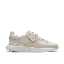 Clarks Mens Craft Pace White Leather Active  Shoes