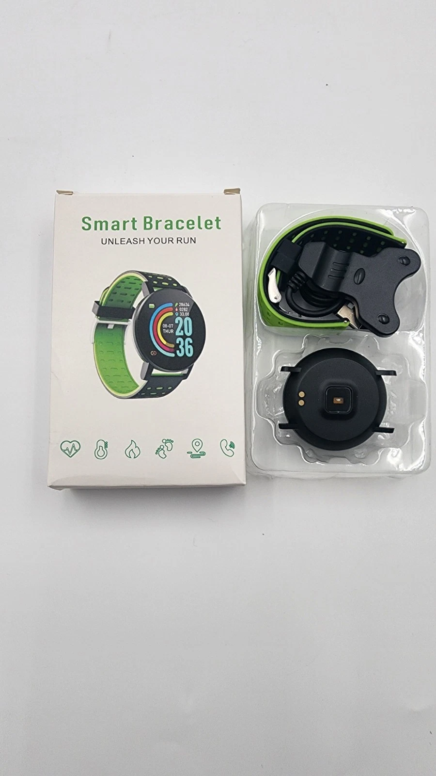 This round smart watch fitness tracker is designed for daily activity tracking a