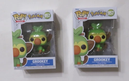 Lot of 2 (TWO) Funko POP! Games Pokemon Grookey 3.65" Vinyl Figure (#957)