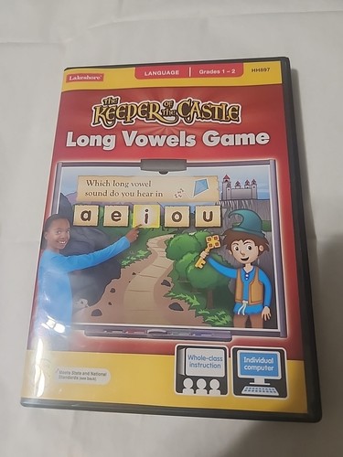 NEW Lakeshore Long Vowels Game Grades 1-2 Keeper of the Castle PC Software 6+