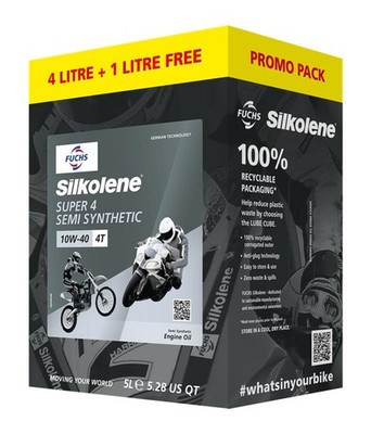 FUCHS SILKOLENE SUPER 4 10W-40 Motoröl 4+1 = 5 Liter Motorradöl teilsynthetisch