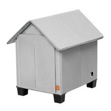Insulated Dog House Outdoor with Warm Mat and Elevated Feet,Weatherproof Pupp...