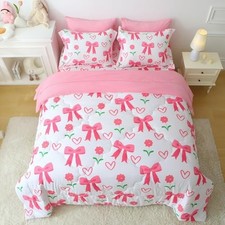Comforter 7 Pieces Comforter Set Size Pink Flower Bow Comforter Twin Pink Bow