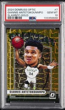 2024 PANINI DONRUSS OPTIC SLAMMY! GOLD #7 GIANNIS ANTETOKOUNMPO 7/10 PSA 10