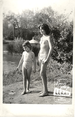 C024 Badeanzug Le Ras, Frankreich 1950. Werbefoto Silber