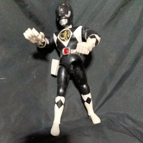 Vintage 1993 Bandai Mighty Morphin Power Rangers Black Ranger 8" Action Figure