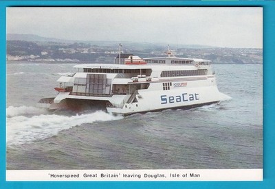 Original RP Postkarte Hover Speed Sea Cat GREAT BRITIAN Douglas Isle Of Man