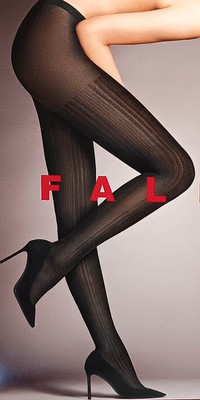FALKE Marine Black Strumpfhose Fashion Prime Ribbed Tights 60 DEN 40669 S M XL