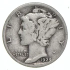 VG+ 1929 Mercury 90% Silver Dime *3876