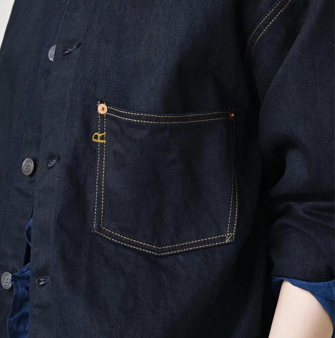 45R 45rpm Dark Indigo Denim Blouson 908 Jacket Light Weight Denim Cotton MINT image 6