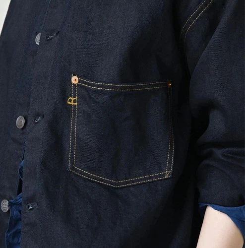 45R 45rpm Dark Indigo Denim Blouson 908 Jacket Light Weight Denim Cotton MINT image 6