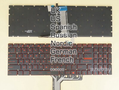 Keyboard For MSI MS-1799 MS-179B MS-179E MS-179F MS-17C6 MS-17E5 Red Backlit