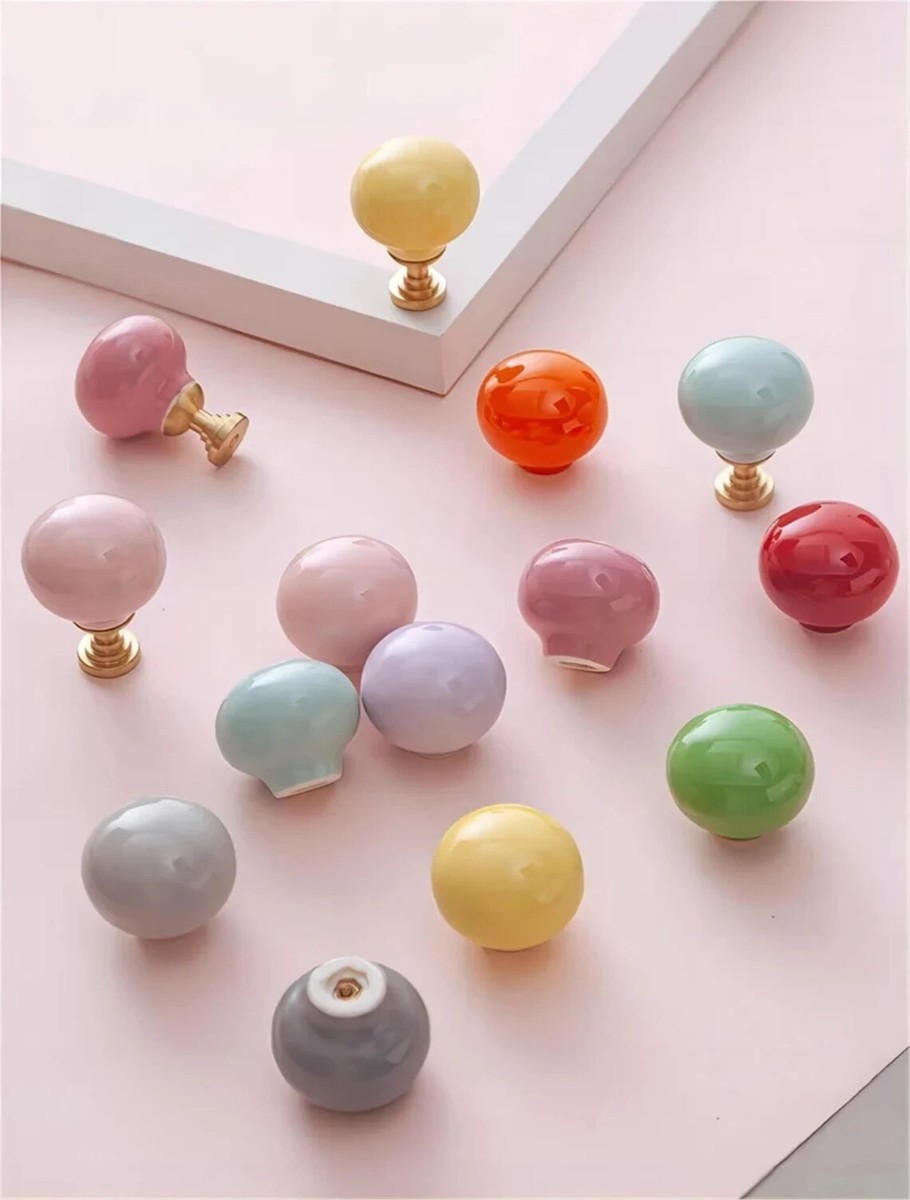 pink dresser knobs for nursery Azude Pink Heart Drawer Knobs, 4 Pack Ceramic Dresser Pulls | 4 screws included, girls vanity refresh, rounded grip, single-hole fit