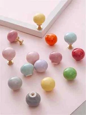 MFYS Colorful Ceramic Cabinet Knobs Candy Ball Knob Nursery Room Drawer pull