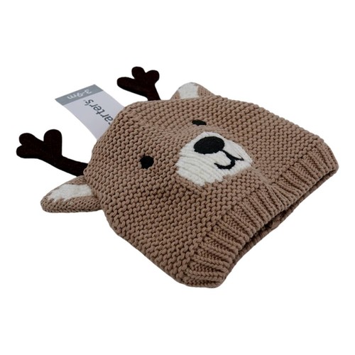 Carter's Hat Baby Crochet Brown Reindeer 3-9 Months Knit Cap New - Picture 4 of 9