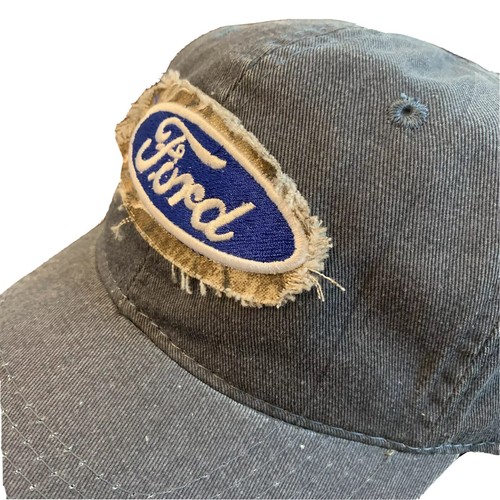 Cappello slouch blu mimetico con logo sfoderato con licenza Ford orlo mimetico - Foto 2 di 3