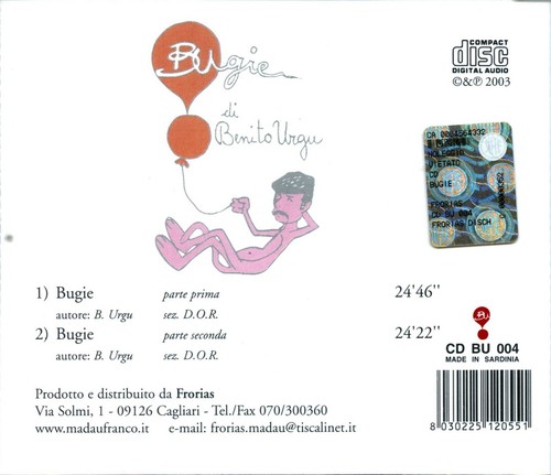 Benito Urgu - Bugie (CD, Album) - Foto 2 di 2