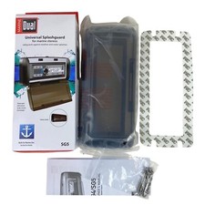 Marine Universal Stereo Receiver Splashguard Gray