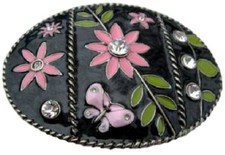 Flowers Butterfly Rhinestones Hippie Butterflies Belt Buckle Buckles
