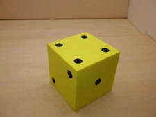 Single Foam 50mm D6 Die - Yellow - RPG Tool Tabletop Roleplay Games Supply CCG