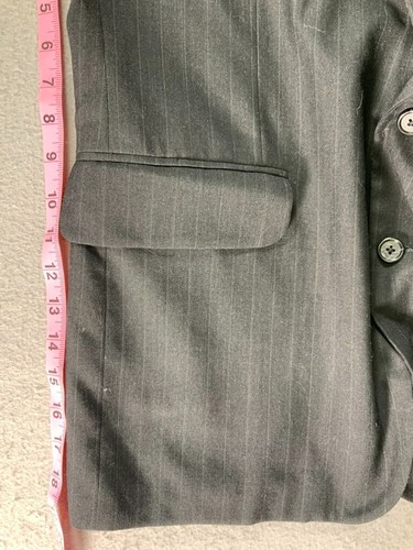 Barrington Men's Wool Blend Pin Stripe 2 Button Suit, Gray, 42R - Picture 7 of 11
