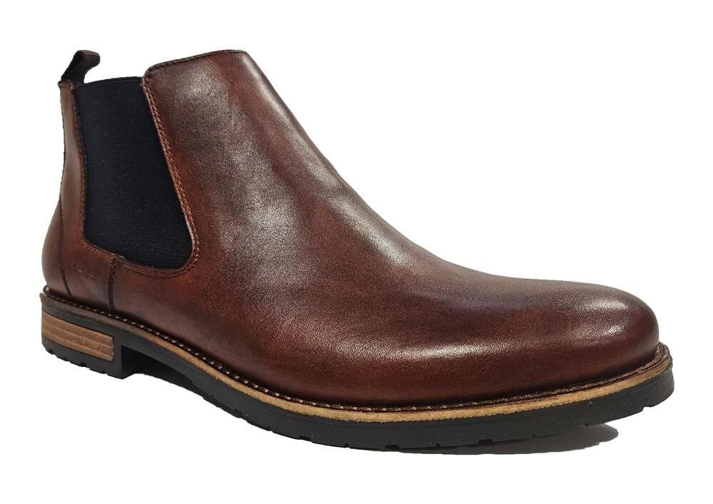 Rieker Chelsea Boots Mens Zip Up Leather Ankle Boots Size 7 8 9 10