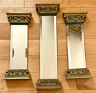 New Listing3 Wall Mirrors Beveled Rectangle Ornate Gold Columns Hollywood Regency Vintage