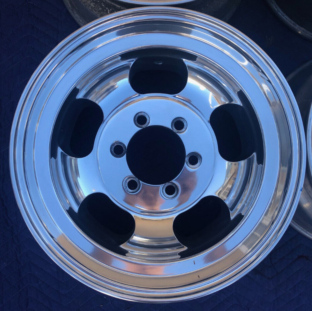 (4) 16.5 Vintage Slot Mag Polsihed Wheels 16.5x9.75 Rims Western ...