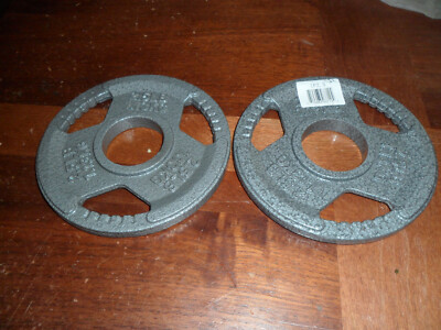 2 X 2.5 Pound Grey Metal Barbell Weights 1.13 KG