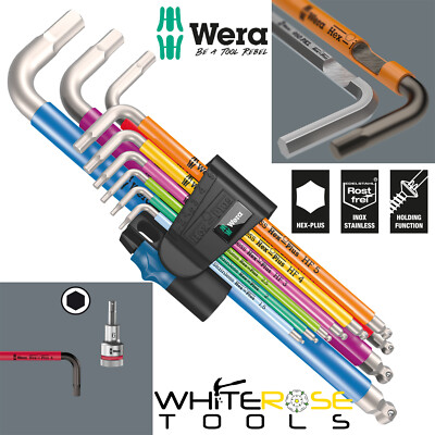 Wera Sechskantschlüssel Set 3950/9 farbig Edelstahl Haltefunktion 9 Stck. 1,5-10 mm