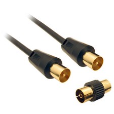 Coaxial TV Aerial Cable Coax Straight Extension Lead Male to Male Antenna Wire
