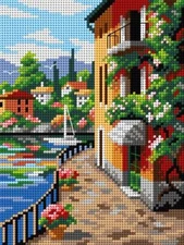 Orchidea Needlepoint canvas for halfstitch without yarn Sunny Seaside 3189F -...