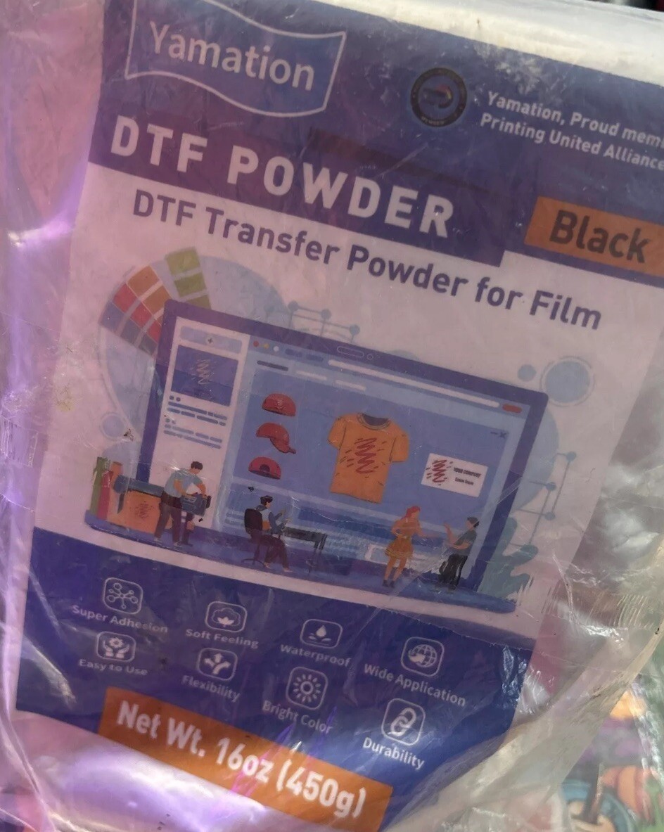 Yamation Black DTF Powder 16 Oz
