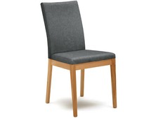 Esszimmerstuhl Stuhl Massivholzstuhl ROBERTO Kernbuche geölt Stoffbezug Grau