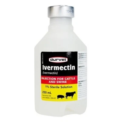 250ML cattle swine treatment control internal external parasite Durvet /Generic