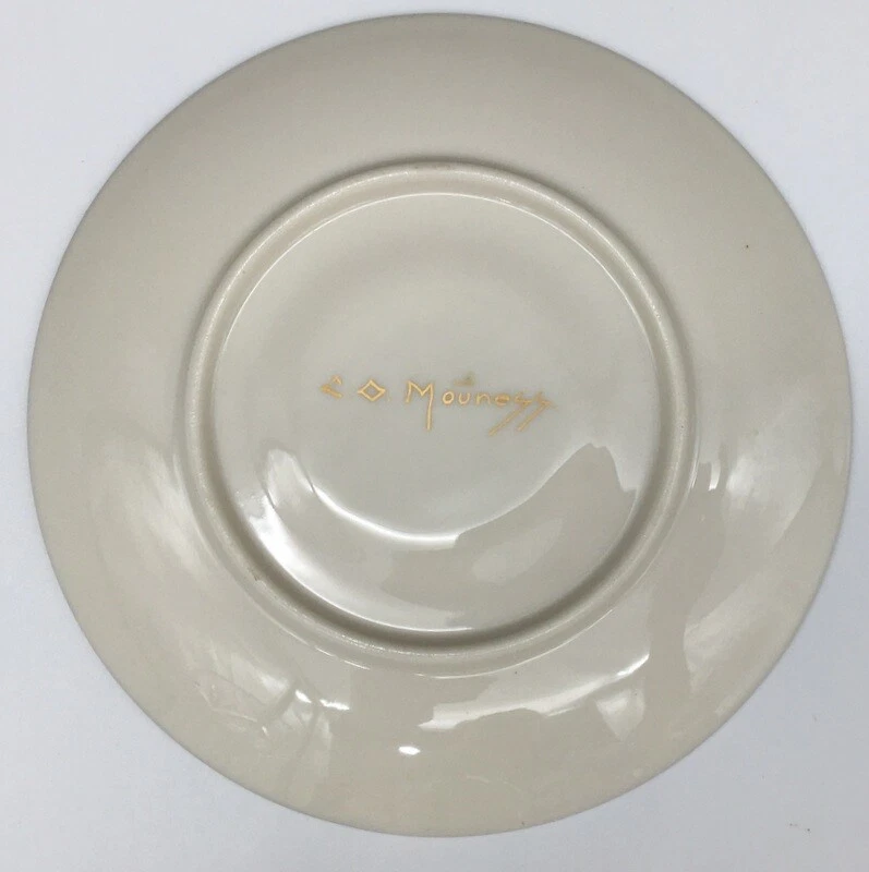 Три красивые антикварные позолоченные чашки и блюдца Demitasse из тонкого фарфора с ручной росписью - Изображение 4 из 4