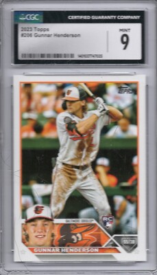 2023 Topps Series 1 ORIOLES Gunnar Henderson #206 Rookie RC SGC 
