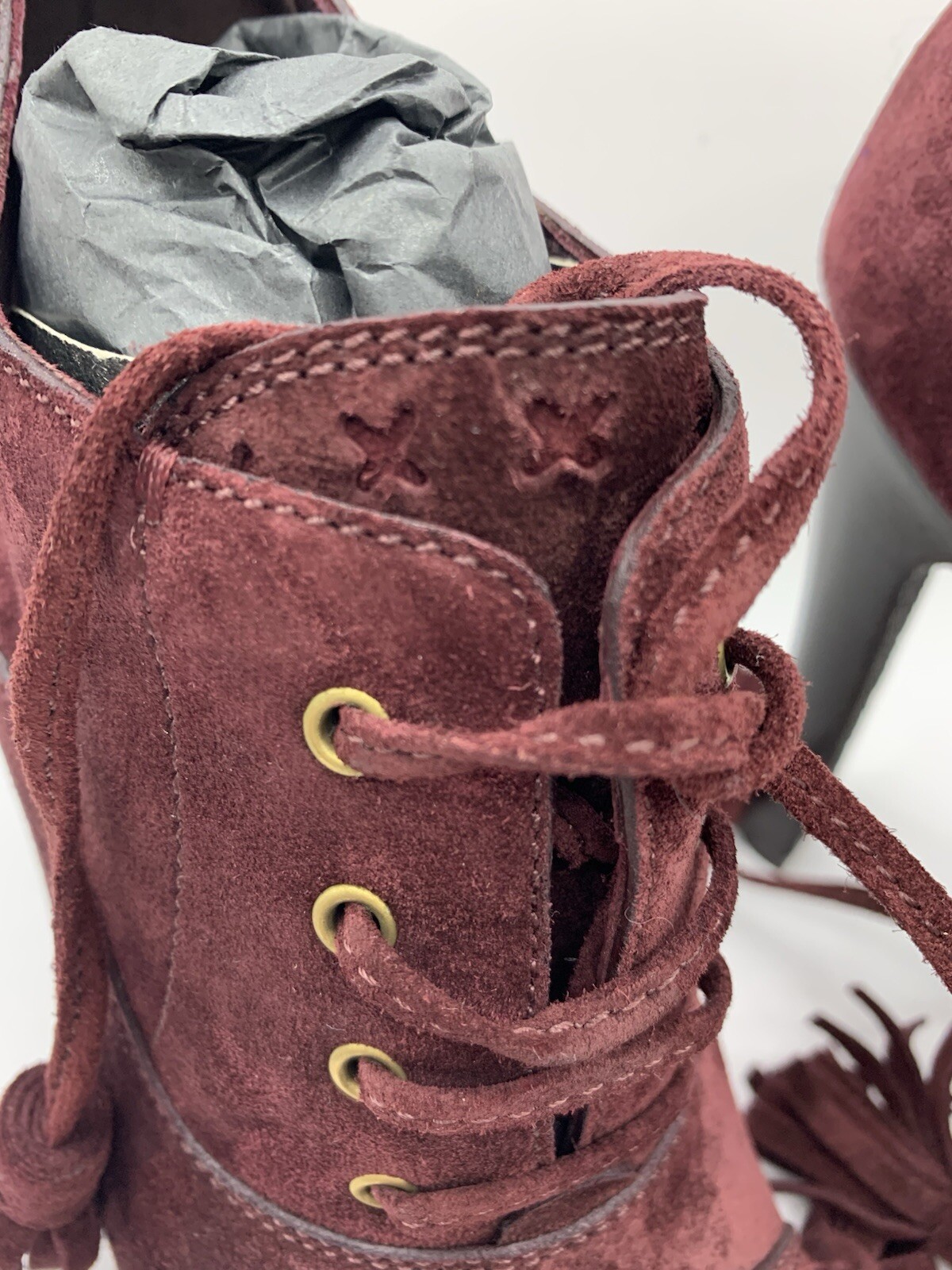 Stivaletti stringati Yves Saint Laurent scamosciati 5 UK 38 EU