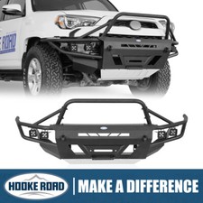 Hooke Road Winch Plate Front Bumperw/ 4 Led Lights Fit 2014-2024 Toyota 4runner
