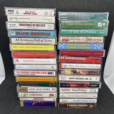 Lot of 30 X-Mas Holiday Cassette Tapes-Elvis, Carpenters Song, 50  s,Hallmark,etc
