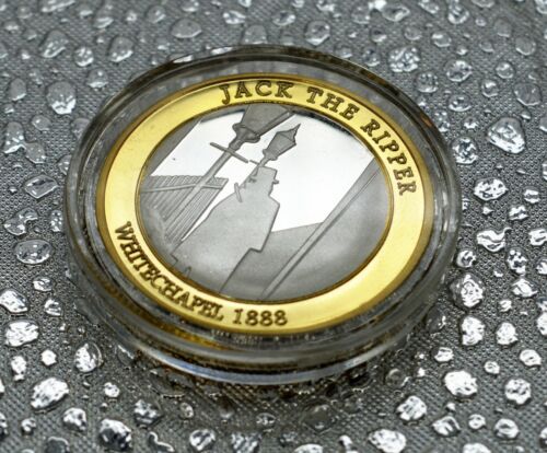 Dual Metal JACK THE RIPPER Silver & 24ct Gold Commemorative in Capsule Victorian - Picture 1 of 12
