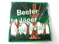 "20 Stk. Servietten \" Bester JäGer Der Welt \", 33 X 33 Cm, Neu & Ovp"