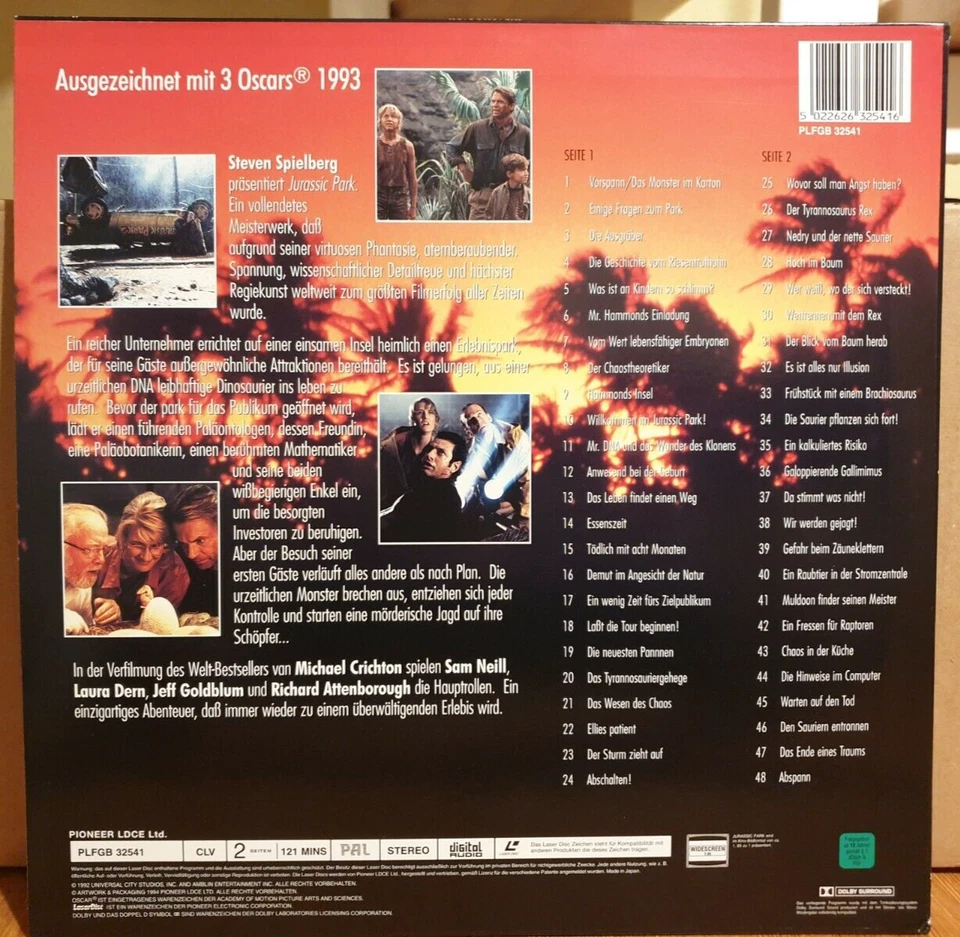 Laser Disc Jurassic Park Pal Pal deutsch Widescreen Edition incl. Booklet - Bild 2 von 3