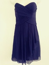 Davids Bridal 2 Black Strapless lined Formal Bridesmaid Dress Gown Short EUC