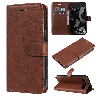 Solid Color Magnetic Card Pocket Wallet Case Cover For Google Pixel 9 Pro 7A 3