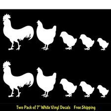 Chicken Family Love Country Life 7 White Vinyl Decals Car Truck Windows Mailbox Chicken Family Love Country Life 7 White Vinyl Decals Car Truck Windows Mailbox