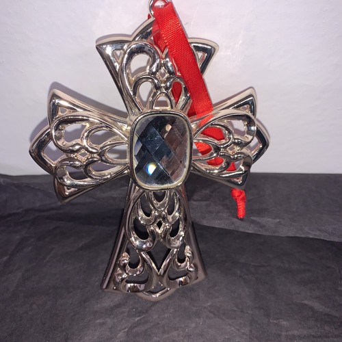 Lenox croce ingioiellata ornamento placcato argento #856360 - Foto 3 di 4