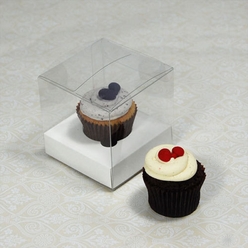 25 counts x 7.5cm(3 inches) Clear Mini Cupcake Boxes with white nsert - Picture 3 of 3