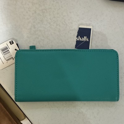 Mundi Teal Zip-Around Women's Wallet with Credit Card and Zipper Accents